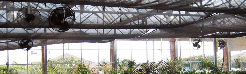 Outdoor cooling by misting system with fans